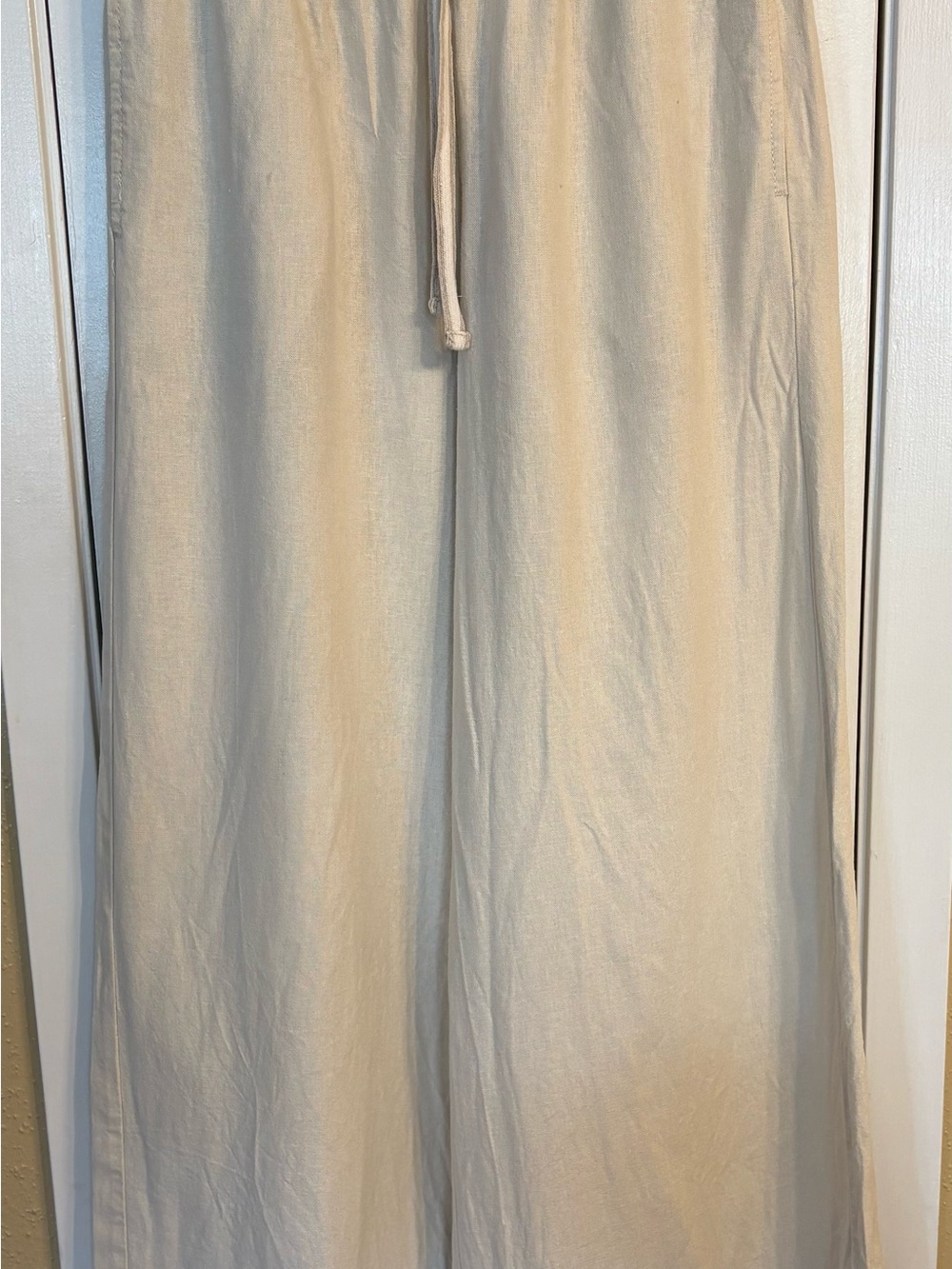 Max Studio Wide-Leg Linen Pants - Light Beige